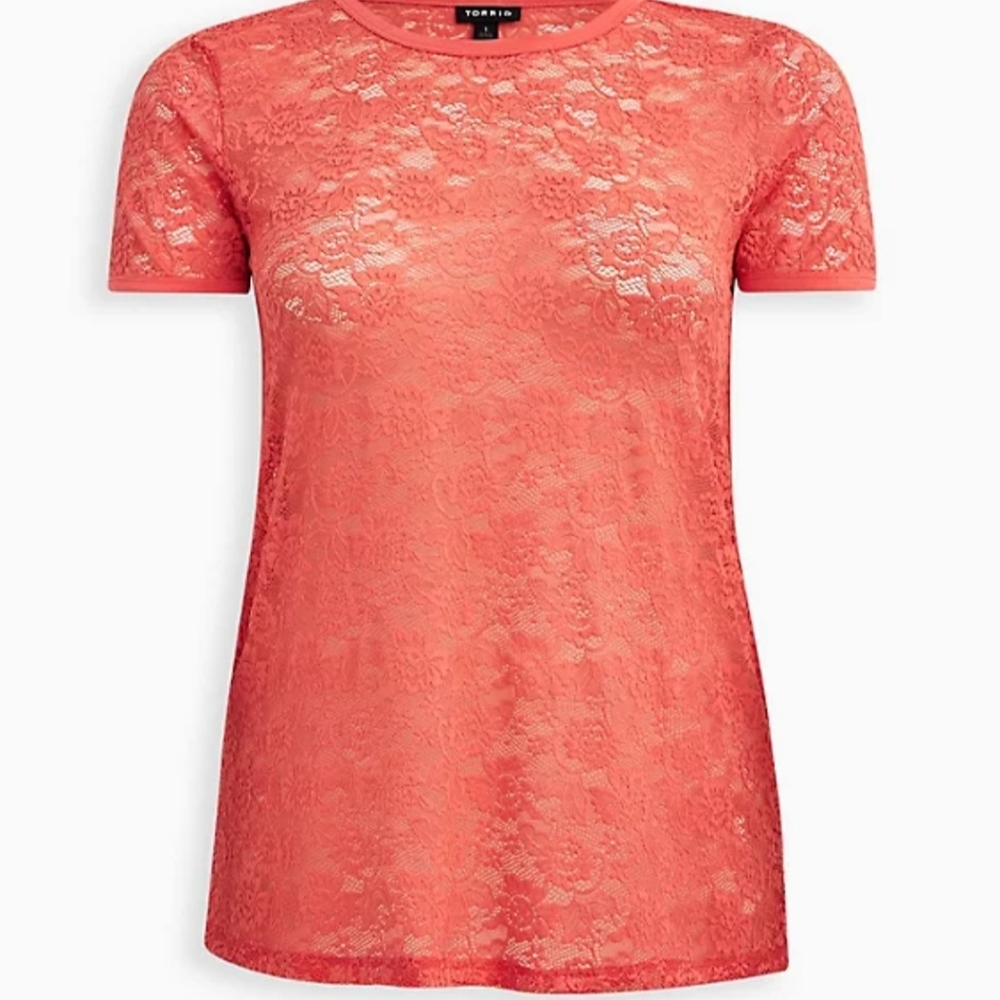 NWT - Coral Lace Tee